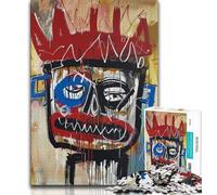 Puzzles 1000 Pieces for Teenagers Basquiat-style Skull Crown,Family Game Stress Reliever Difficult Challenge Enhance Love between Couples 38x26cm