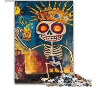 Puzzles 1000 Pieces for Teenagers Basquiat-style Skull Crown, for 14+ Challenging Game As A Gift for The Whole Family And Friends (Size 26x38cm)