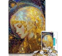 Puzzles 1000 Pieces for Teenagers Beautiful Golden Girl,Challenging Game And Family Play Educational Game for Birthday,Chrismas (38x26cm)
