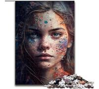 Puzzles 1000 Pieces for Teenagers Beautiful Woman Face, Toys Educational Games Stress Relieving Parent-child Interaction (Size 26x38cm)