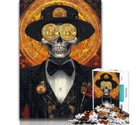 Puzzles 1000 Pieces for Teenagers Bitcoin Skeleton Teenager Puzzles,Quiz Game Wall Decoration Unique Birthday And Xmas Gifts 26x38cm