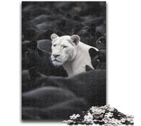 Puzzles 1000 Pieces for Teenagers Black And White Lion Educational Toys Unique Home Decor And Gifts for And Age 14 Years Up 26x38cm