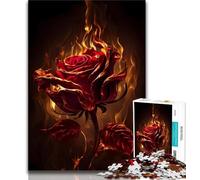 Puzzles 1000 Pieces for Teenagers Burning Rose Puzzles for Teenagers,is Ideal As Gifts for The Whole Family for Age 14 (size 38x26cm)