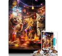 Puzzles 1000 Pieces for Teenagers Cats Party Puzzles for Teenagers,is Ideal As Gifts for The Whole Family for Age 14 (size 38x26cm)