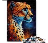 Puzzles 1000 Pieces for Teenagers Cheetah Ink Painting, Learning Educational Toys Family Games Unique Birthday And Gifts (Size 50x75cm)