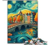 Puzzles 1000 Pieces for Teenagers City Under The Night Sky for Age 14 Years And over Family Games Christmas Game Presents for Women 26x38cm