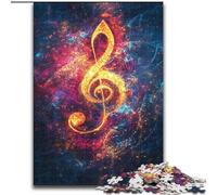 Puzzles 1000 Pieces for Teenagers Colorful Music Symbols, Learning Educational Toys Family Games Unique Birthday And Gifts (Size 50x75cm)
