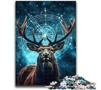 Puzzles 1000 Pieces for Teenagers Colourful Art Deer 1000 Pieces for Teenagers,Learning Educational Toys Family Games Unique Birthday And Gifts (50x75cm)