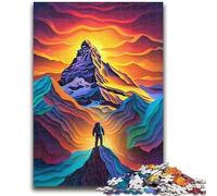Puzzles 1000 Pieces for Teenagers Colourful Beautiful Mountains Suitable for Ages 14 And Up Challenging Game Great Gift for Gaming 38x26cm