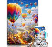 Puzzles 1000 Pieces for Teenagers Colourful Hot Air Balloons Puzzles for Teenagers,Quiz Game Wall Decoration Unique Birthday And Xmas Gifts (size 38x26cm)