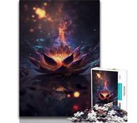 Puzzles 1000 Pieces for Teenagers Cosmic Bloom Black Lotus Puzzles for Teenagers,is Ideal As Gifts for The Whole Family for Age 14 (size 38x26cm)