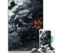 Puzzles 1000 Pieces for Teenagers Crow Skeleton Puzzles for Teenagers,Quiz Game Wall Decoration Unique Birthday And Xmas Gifts (size 75x50cm)