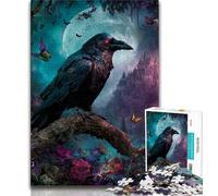 Puzzles 1000 Pieces for Teenagers Crows at Night Teenager Puzzles,Challenging Game for Is Ideal As A Gift for The Whole Family (size 75x50cm)