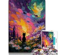 Puzzles 1000 Pieces for Teenagers Daisy And Cat Teenager Jigsaw,learning Educational for Is Ideal As A Gift for The Whole Family 38x26cm