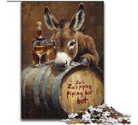 Puzzles 1000 Pieces for Teenagers Donkey on A Wine Barrel, Decompressing Intellectual Educational Toy Birthday Present, Gifts (Size 50x75cm)