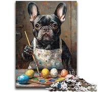 Puzzles 1000 Pieces for Teenagers Drawing of A Bulldog 1000 Pieces for Teenagers,Stress Reliever Difficult Challenge Secret Santa Gifts (75x50cm)