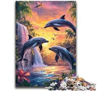 Puzzles 1000 Pieces for Teenagers Dream Dolphin Teenager Puzzles,Quiz Game Wall Decoration Unique Birthday And Xmas Gifts (38x26cm)