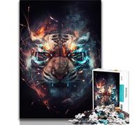 Puzzles 1000 Pieces for Teenagers Electric Energy Tiger 1000 Piece Jigsaw,Educational Stress Relief Toy Gifts for Friends And Family 38x26cm