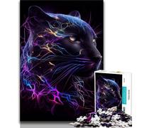 Puzzles 1000 Pieces for Teenagers Electric Storm Panther Teenager Puzzles,Challenging Game for Is Ideal As A Gift for The Whole Family (size 38x26cm)