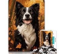 Puzzles 1000 Pieces for Teenagers Fallen Border Collie Adult Jigsaw,Brain Intelligence Challenge Addictive Toys for Home Decoration (size 38x26cm)