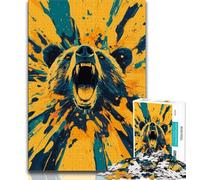 Puzzles 1000 Pieces for Teenagers Fantasy Brown Bear Teenager Jigsaw,learning Educational for Is Ideal As A Gift for The Whole Family 38x26cm