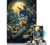 Puzzles 1000 Pieces for Teenagers Fantasy Jungle Wolf 1000 Pieces for Teenagers,Stress Reliever Difficult Challenge Secret Santa Gifts 26x38cm