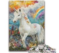 Puzzles 1000 Pieces for Teenagers Fantasy White Unicorn Teenager Puzzles,Quiz Game Wall Decoration Unique Birthday And Xmas Gifts (50x75cm)