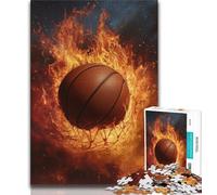Puzzles 1000 Pieces for Teenagers Flame Basketball Puzzles for Teenagers,is Ideal As Gifts for The Whole Family for Age 14 (size 75x50cm)