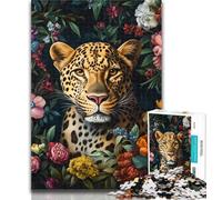 Puzzles 1000 Pieces for Teenagers Flower Leopard Teenager Puzzles,Quiz Game Wall Decoration Unique Birthday And Xmas Gifts 26x38cm