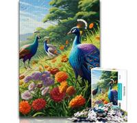 Puzzles 1000 Pieces for Teenagers Flowers Birds,Challenging To Complete But Fun And Humorous Unique Birthday And Gifts (38x26cm)