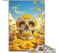 Puzzles 1000 Pieces for Teenagers Flowers Skull, for 14+ Challenging Game As A Gift for The Whole Family And Friends (Size 50x75cm)