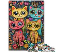 Puzzles 1000 Pieces for Teenagers Four Cats 1000 Piece Puzzle,Learning Educational Toys Family Games Unique Birthday And Gifts (26x38cm)