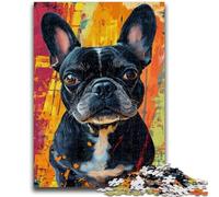 Puzzles 1000 Pieces for Teenagers French Bulldog Oil Painting Teenager Jigsaw,learning Educational for Is Ideal As A Gift for The Whole Family (38x26cm)