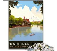 Puzzles 1000 Pieces for Teenagers Garfield Park,Challenging To Complete But Fun And Humorous Unique Birthday And Gifts 38x26cm