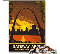 Puzzles 1000 Pieces for Teenagers Gateway Arch Sunset Decompressing Intellectual Educational Toy Secret Santa Gifts (38x26cm) 1000pcs
