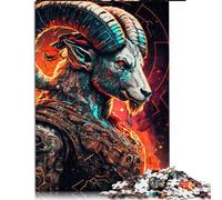 Puzzles 1000 Pieces for Teenagers Gifts neon goat Wooden Jigsaw for Adults & Kids Age 14 Years Up 50x75cm