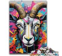 Puzzles 1000 Pieces for Teenagers Goat Graffiti 1000 Piece Jigsaw,Educational Stress Relief Toy Gifts for Friends And Family (26x38cm)