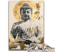 Puzzles 1000 Pieces for Teenagers Golden Buddha Statue Family Fun Fun at Home Activities, Birthday Present,Travel Gifts, for And 14 Years Old 38x26cm