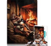 Puzzles 1000 Pieces for Teenagers Happy Corgi Teenager Puzzles,Quiz Game Wall Decoration Unique Birthday And Xmas Gifts 26x38cm