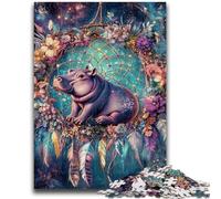 Puzzles 1000 Pieces for Teenagers Hippo Dream Catcher 1000 Pieces for Teenagers,Educational Stress Relief Toy Great Gifts And Toys (75x50cm)