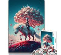 Puzzles 1000 Pieces for Teenagers Horse Mushroom Farm Teenager Puzzles,Challenging Game for Is Ideal As A Gift for The Whole Family (size 75x50cm)