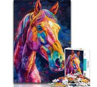 Puzzles 1000 Pieces for Teenagers Horse Watercolor 1000 Pieces for Adults,Educational Family Game Suitable for Desktop Decoration (size 38x26cm)
