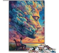 Puzzles 1000 Pieces for Teenagers Human Face Color Cloud, Learning Educational Toys Unique Birthday And Gifts for Age 14+ 26x38cm