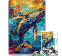 Puzzles 1000 Pieces for Teenagers Humpback Whale,family Fun Games Fun at Home Activities,Birthday Present,Travel Gifts (75x50cm)