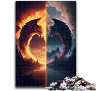 Puzzles 1000 Pieces for Teenagers Ice And Fire Skull Teenager Jigsaw,learning Educational for Is Ideal As A Gift for The Whole Family (38x26cm)