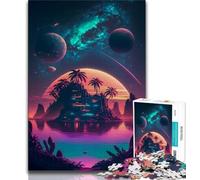 Puzzles 1000 Pieces for Teenagers Island on Space 1000 Pieces for Teenagers,is Ideal As Gifts for The Whole Family Suitable for And 14 (size 38x26cm)