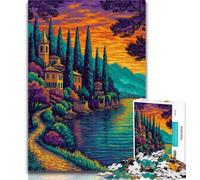 Puzzles 1000 Pieces for Teenagers Italian Cityscape Teenager Puzzles,Quiz Game Wall Decoration Unique Birthday And Xmas Gifts 50x75cm