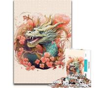 Puzzles 1000 Pieces for Teenagers Japanese Dragon Cherry 1000 Pieces for Teenagers,is Ideal As Gifts for The Whole Family Suitable for And 14 (size 38x26cm)
