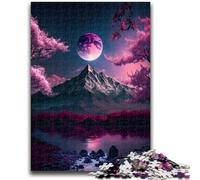 Puzzles 1000 Pieces for Teenagers Japanese Landscape Neon Suitable for Ages 14 And Up Challenging Game Great Gift for Gaming 38x26cm