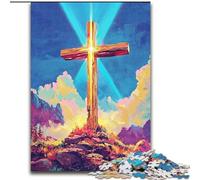 Puzzles 1000 Pieces for Teenagers Jesus Cross, Decompressing Intellectual Educational Toy Birthday Present, Gifts (Size 50x75cm)
